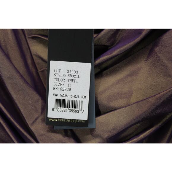 Tadashi Shoji Gown Size 14 Taffeta Iridescent New - Picture 5 of 7